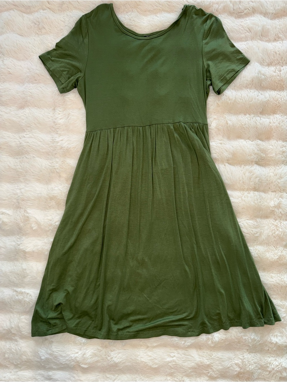 DB Moon Olive Green Short Sleeve Babydoll Dress Size L